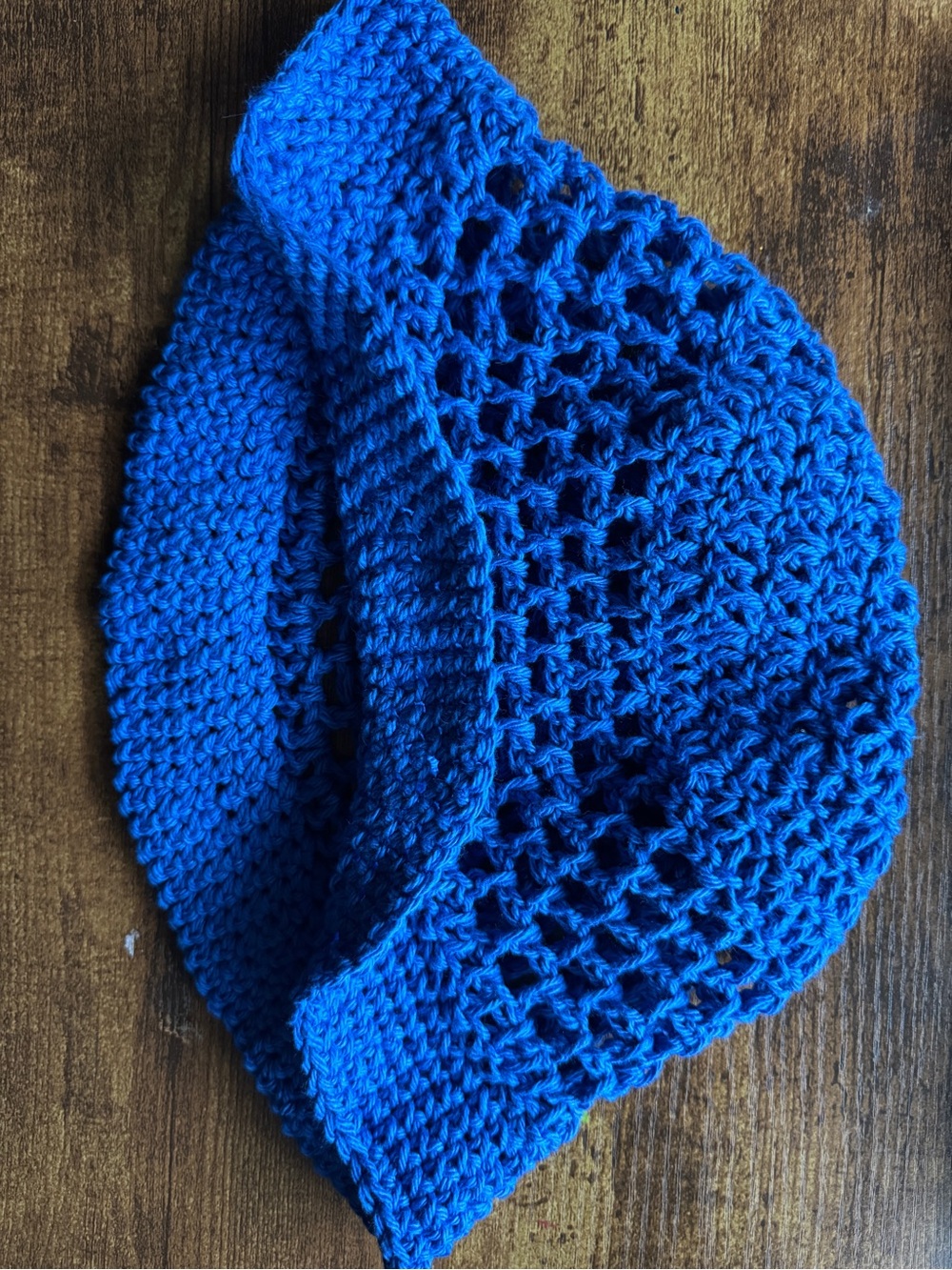 Handmade Crochet Slouchy Bucket Hat - Bright Blue